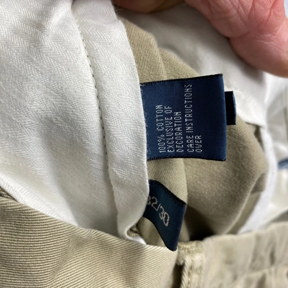 Polo Ralph Lauren Ethan Pant Mens 32/30 Tan Khaki Pleated Chino Cotton Trousers